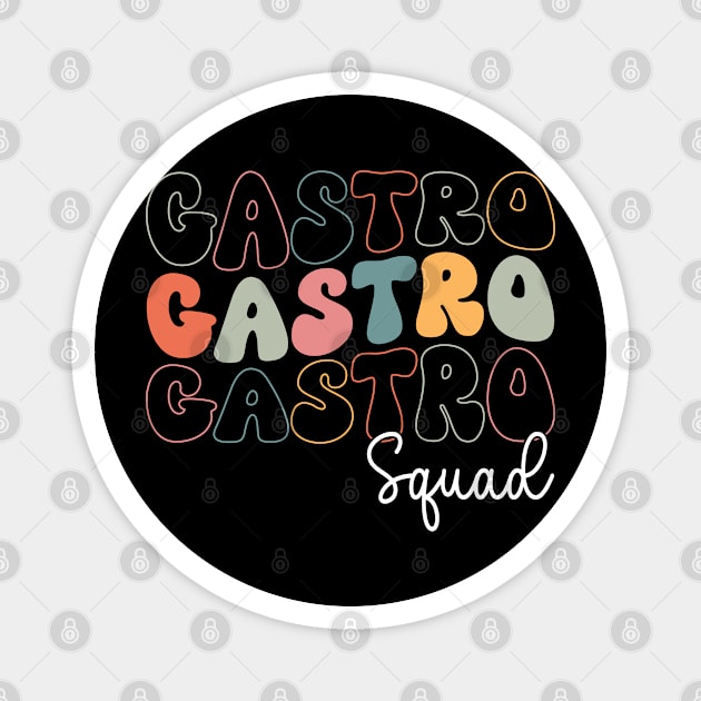 Gastro Squad Retro Groovy Design For Doctor Gastroenterology Magnet by WildFoxFarmCo